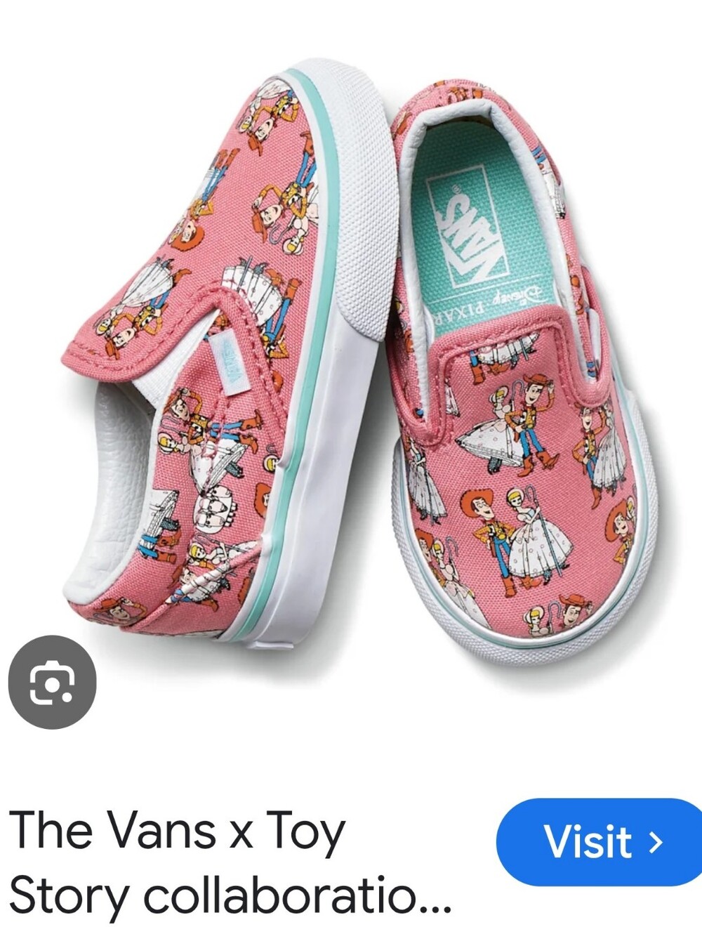 Vens X Toy Story Kids Pink Slip-On Character Canvas Shoes